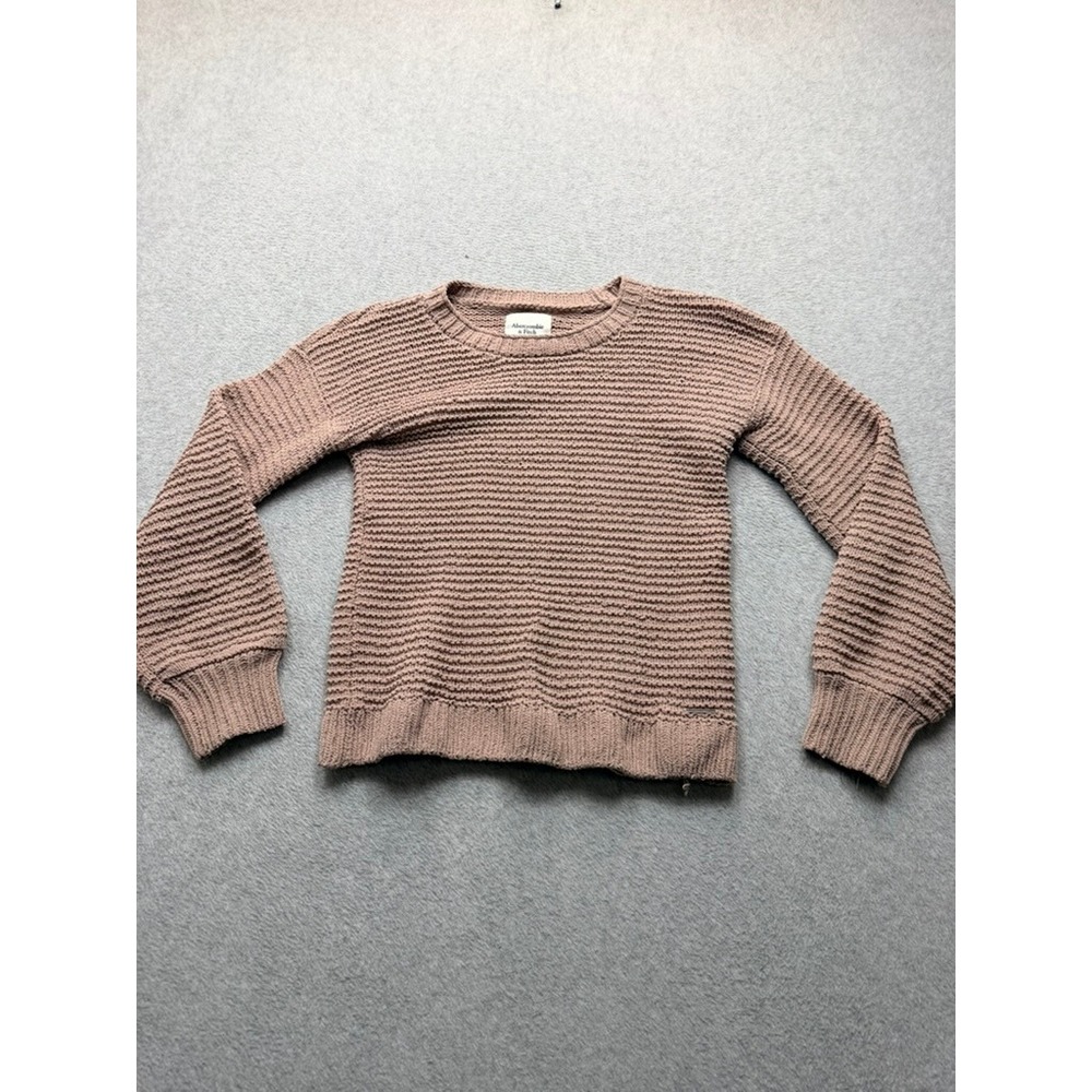 Abercrombie & Fitch Mauve Pink Ribbed Knit Crewneck Sweater Women Small